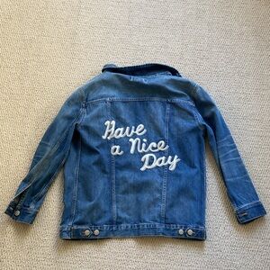 Madewell have a nice day embroidered denim jacket